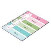 Pastellstreifen Mit Monogramm zurück zur Schule Notizblock (Linke Seite)