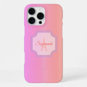 Pastellstreifen Monogramm Anfangsbuchstabe Regenbo iPhone Hülle (Rückseite)