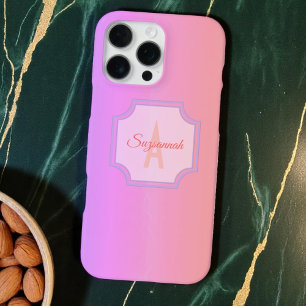 Pastellstreifen Monogramm Anfangsbuchstabe Regenbo iPhone 16 Pro Max Hülle