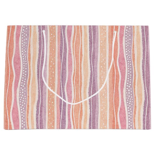 Pastellstreifen Muster Große Geschenktüte (Vorderseite)