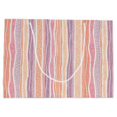 Pastellstreifen Muster Große Geschenktüte (Rückseite)