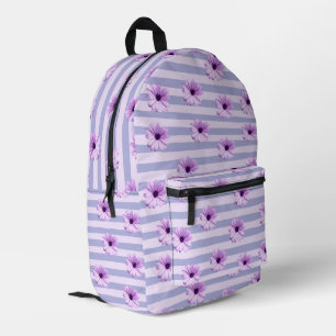 Pastellstreifen-Muster mit Daisis Bedruckter Rucksack