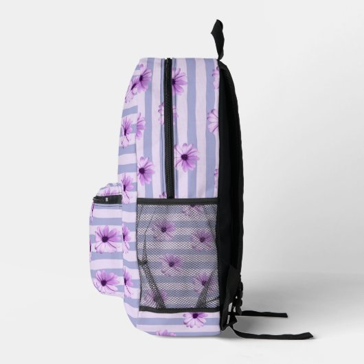Pastellstreifen-Muster mit Daisis Bedruckter Rucksack (Rechts)