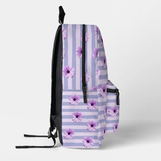 Pastellstreifen-Muster mit Daisis Bedruckter Rucksack (Links)