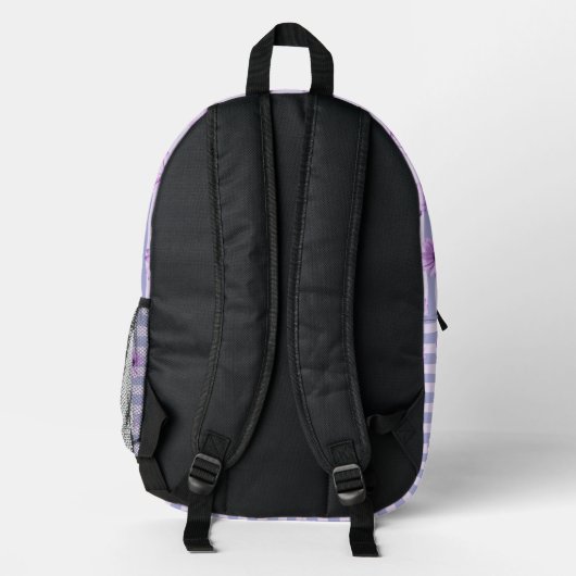 Pastellstreifen-Muster mit Daisis Bedruckter Rucksack (Rückseite)