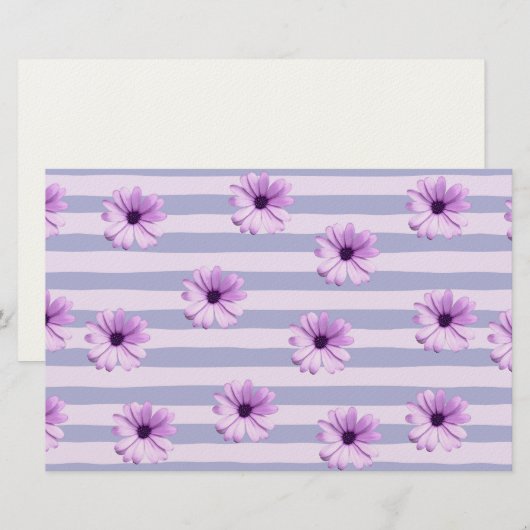 Pastellstreifen-Muster mit Daisis Briefpapier (Vorne/Hinten)