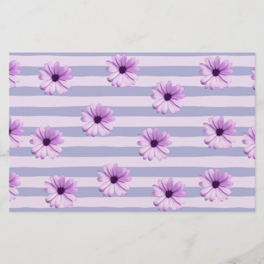 Pastellstreifen-Muster mit Daisis Briefpapier (Vorderseite)