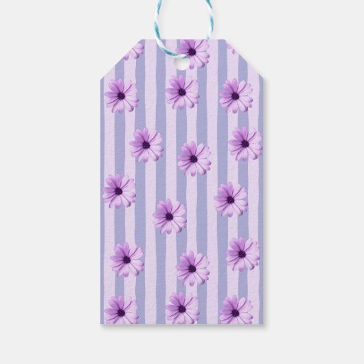 Pastellstreifen-Muster mit Daisis Geschenkanhänger (Rückseite)