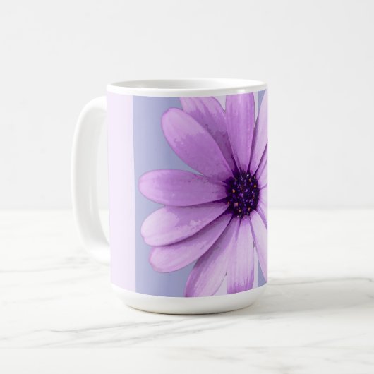 Pastellstreifen-Muster mit Daisis Kaffeetasse (Vorderseite Links)