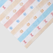 Pastellstreifen - Paw-Prints, blaue Blume, rosa Bo Seidenpapier (Ausschnitt)