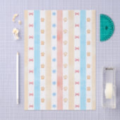 Pastellstreifen - Paw-Prints, blaue Blume, rosa Bo Seidenpapier (Handwerk)