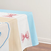 Pastellstreifen - Paw-Prints, blaue Blume, rosa Bo Tischdecke (Beispiel)