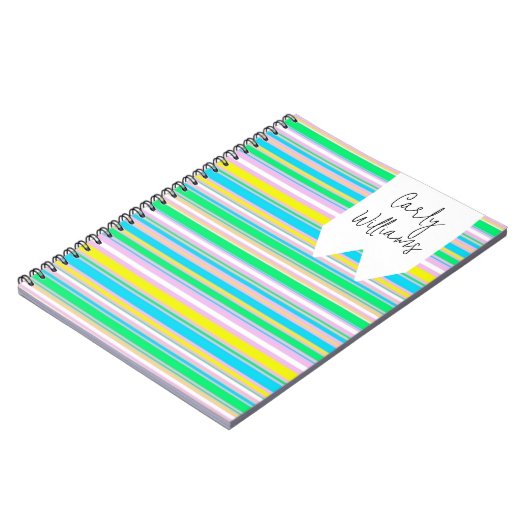 Pastellstreifen personalisiert notizblock (Linke Seite)