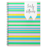Pastellstreifen personalisiert notizblock (Vorderseite)