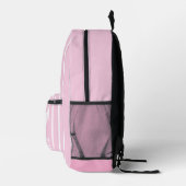 Pastellstreifen Rosa Weiß Bedruckter Rucksack (Rechts)