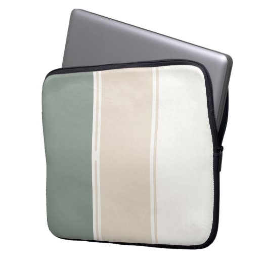 Pastellstreifen – Ruhiges neutrales Design Laptopschutzhülle (Vorderseite Links)