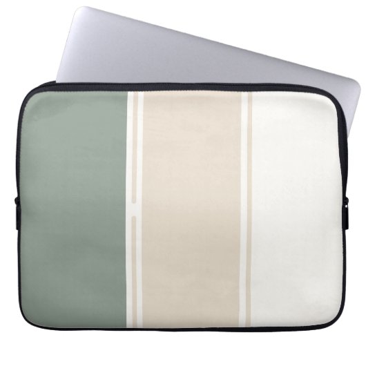 Pastellstreifen – Ruhiges neutrales Design Laptopschutzhülle (Vorderseite)