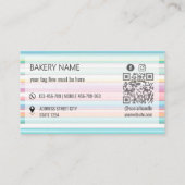 Pastellstreifen Süße Süßigkeiten Bäckerei Geschäft Visitenkarte (Rückseite)