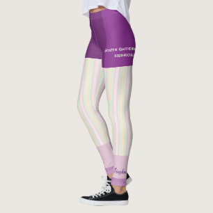 Pastellstreifen-Team-/Verein-Leggings mit Fake Leggings