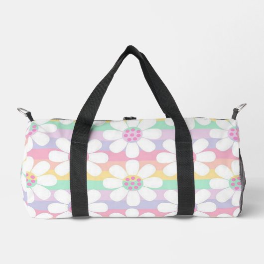 Pastellstreifen und Blume Duffle Bag (Vorderseite)