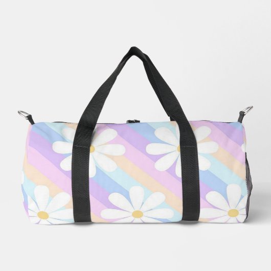 Pastellstreifen und Blume Duffle Bag (Vorderseite)