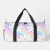 Pastellstreifen und Blume Duffle Bag (Rückseite)