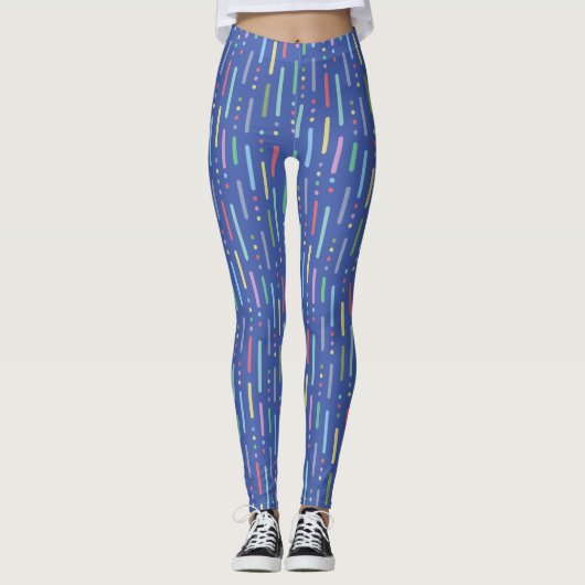 Pastellstreifen und -punkte leggings (Vorderseite)