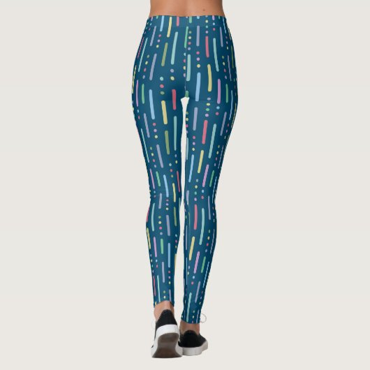 Pastellstreifen und -punkte leggings (Rückseite)