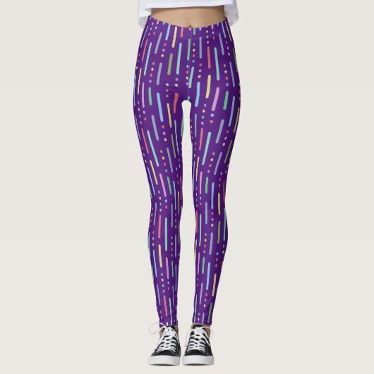 Pastellstreifen und -punkte leggings (Vorderseite)