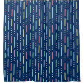 Pastellstreifen und Punktmuster Duschvorhang (Vorderseite)