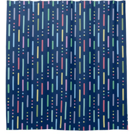 Pastellstreifen und Punktmuster Duschvorhang (Vorderseite)