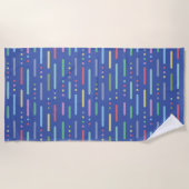 Pastellstreifen und Punktmuster Strandtuch (Vorderseite)