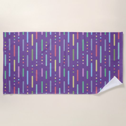 Pastellstreifen und Punktmuster Strandtuch (Vorderseite)