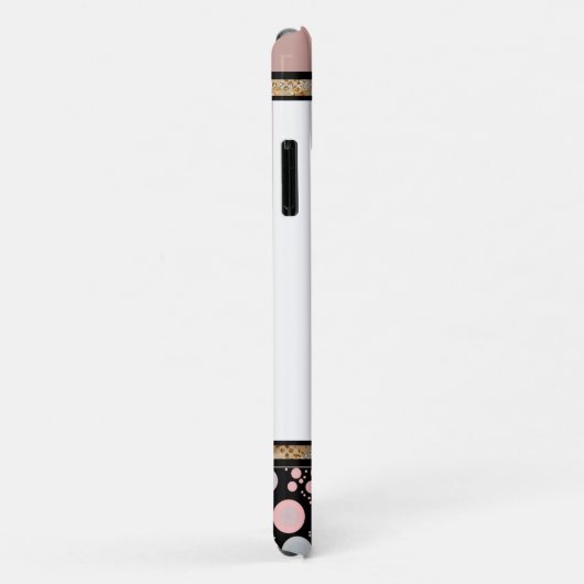 Pastellstreifen und schwarze Kreissäulen Case-Mate iPhone Hülle (Hinten/Rechts)