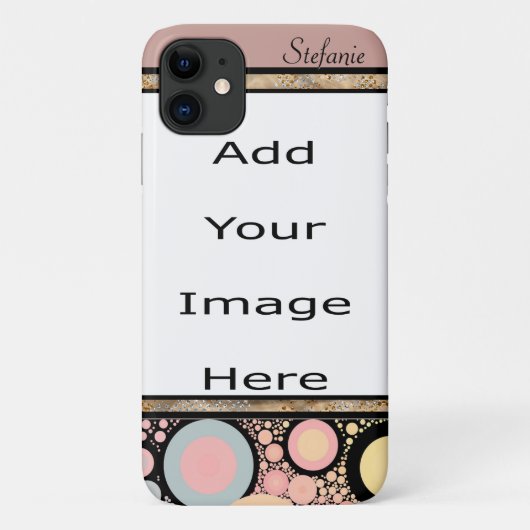 Pastellstreifen und schwarze Kreissäulen Case-Mate iPhone Hülle (Rückseite)