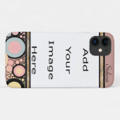 Pastellstreifen und schwarze Kreissäulen Case-Mate iPhone Hülle (Rückseite (Horizontal))