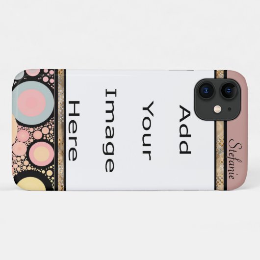 Pastellstreifen und schwarze Kreissäulen Case-Mate iPhone Hülle (Rückseite (Horizontal))