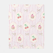 Pastellstreifen Wasserfarbe-Cupcakes Rosa Hintergr Fleecedecke (Vorderseite)