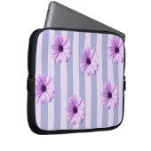 Pastellstreifenmuster mit Gänseblümchen Laptopschutzhülle (Vorne Rechts)