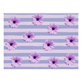 Pastellstreifenmuster mit Gänseblümchen Poster (Vorderseite)