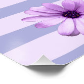 Pastellstreifenmuster mit Gänseblümchen Poster (Ecke)
