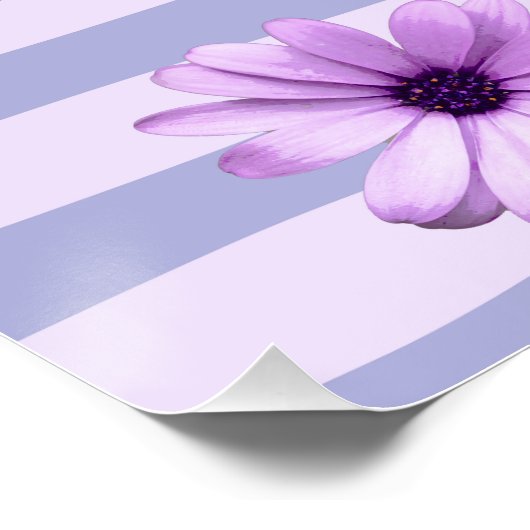 Pastellstreifenmuster mit Gänseblümchen Poster (Ecke)