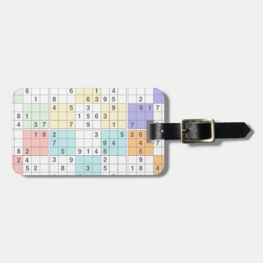 Pastellsudoku Gepäckanhänger (Vorderseite horizontal)