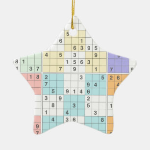 Pastellsudoku Keramik Ornament