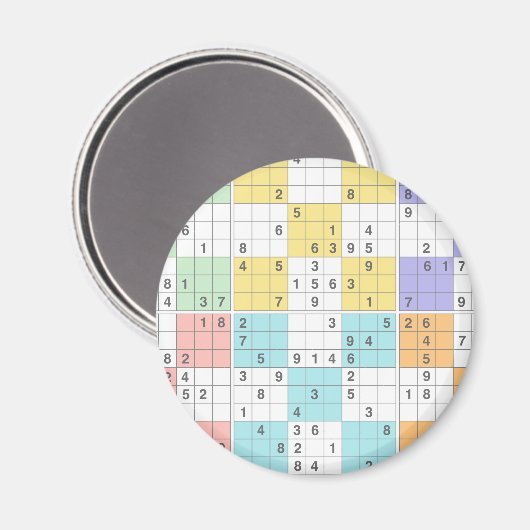 Pastellsudoku Magnet (Vorderseite/Rückseite)
