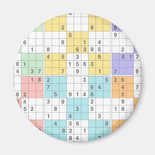 Pastellsudoku Magnet (Vorne)