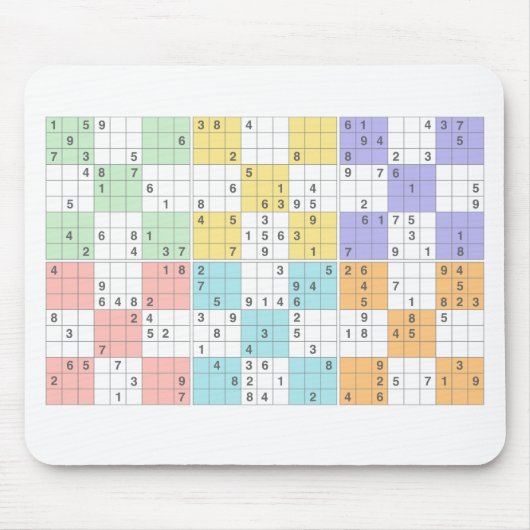Pastellsudoku Mousepad (Vorne)