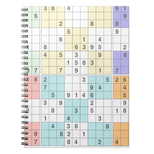 Pastellsudoku Notizblock (Vorderseite)