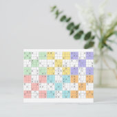 Pastellsudoku Postkarte (Stehend Vorderseite)
