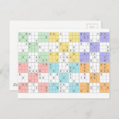 Pastellsudoku Postkarte (Vorne/Hinten)